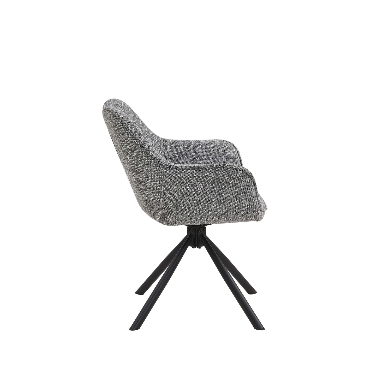 Set van 2 Eetkamerstoelen – Antraciet – Met Armleuning – Vergaderstoelen – Stoelen – Draaibaar