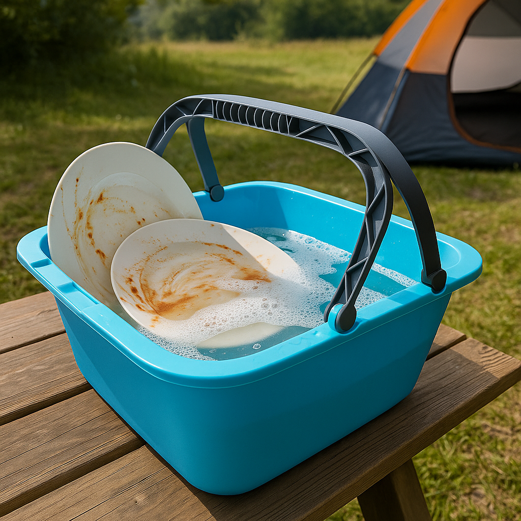 Afwasbak – Vierkante Afwasteil – 18,5 Liter – Blauw – Met Hengsel – Wasbak – Keuken & Huishouden – 39x39x22cm