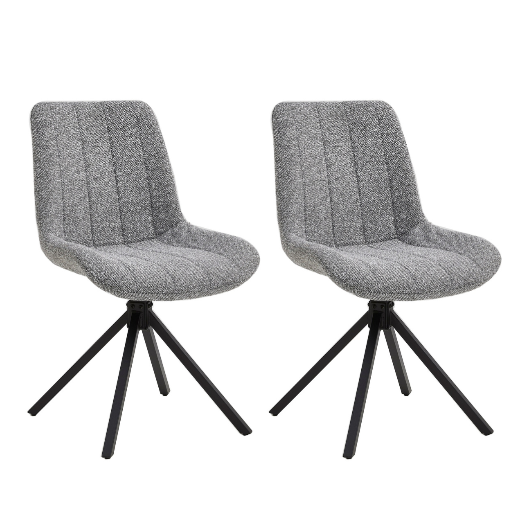 Set van 2 Eetkamerstoelen – Antraciet – Vergaderstoelen – Stoelen – Draaibaar