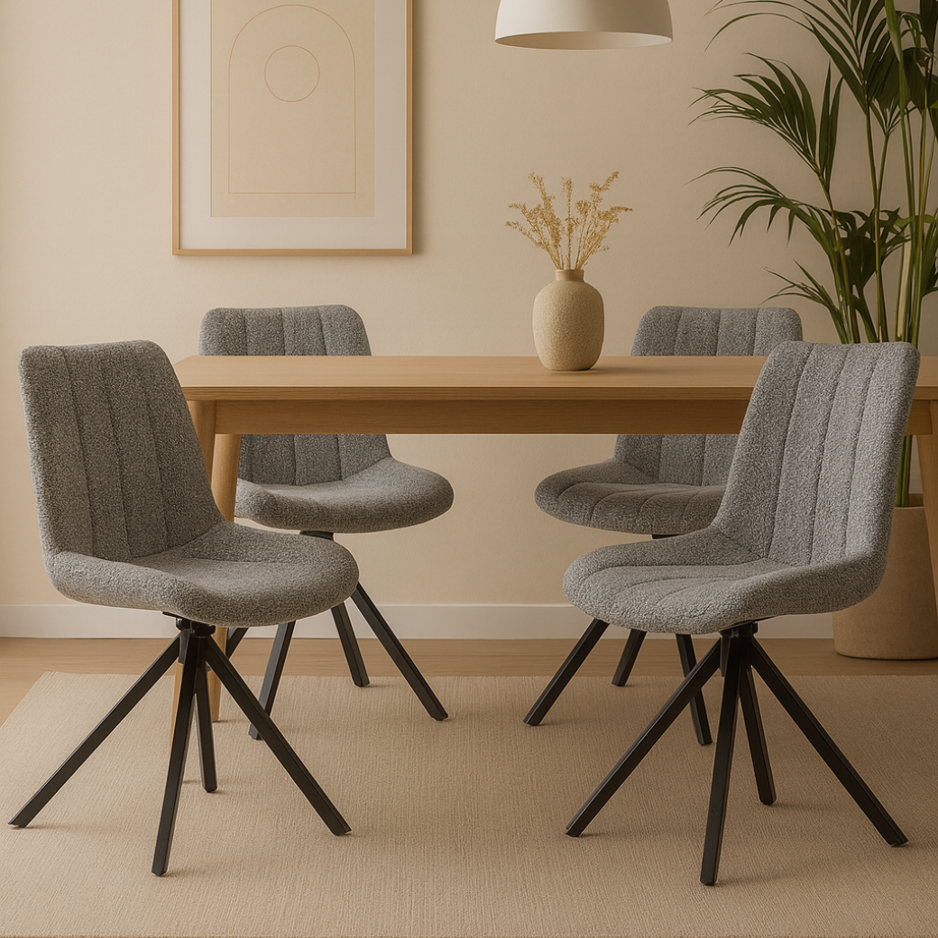 Set van 2 Eetkamerstoelen – Antraciet – Vergaderstoelen – Stoelen – Draaibaar