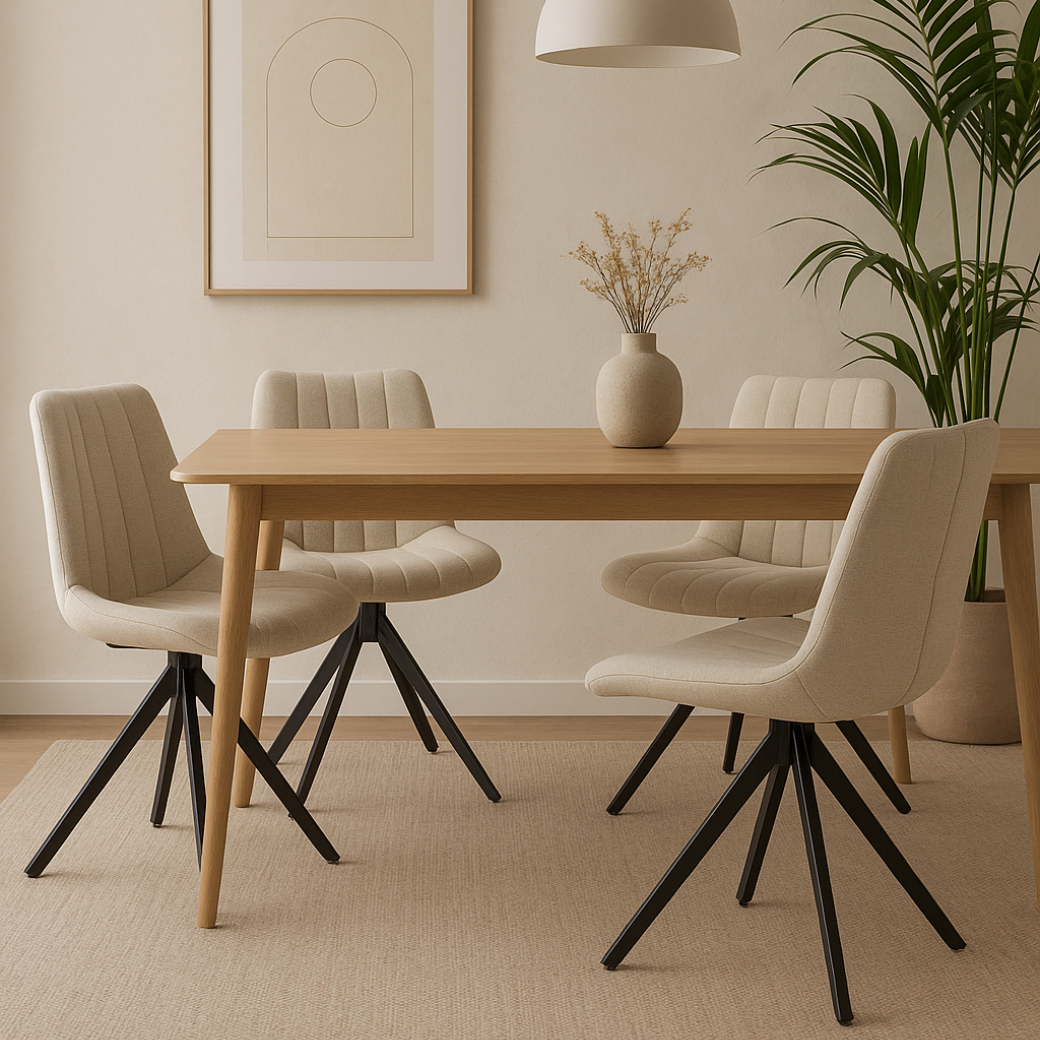 Set van 2 Eetkamerstoelen – Taupe/Zand – Vergaderstoelen – Stoelen – Draaibaar