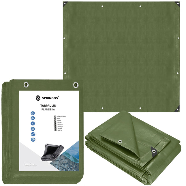 Afdekzeil | Dekzeil | Zeildoek | Waterdicht | PVC | 4 x 4 m | 120 g/m2 | Groen