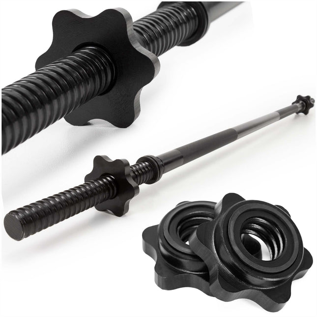 Actiget® Halterstang | Barbell |Staal | 120 cm | 25 mm | 2 Klemmen | Zwart