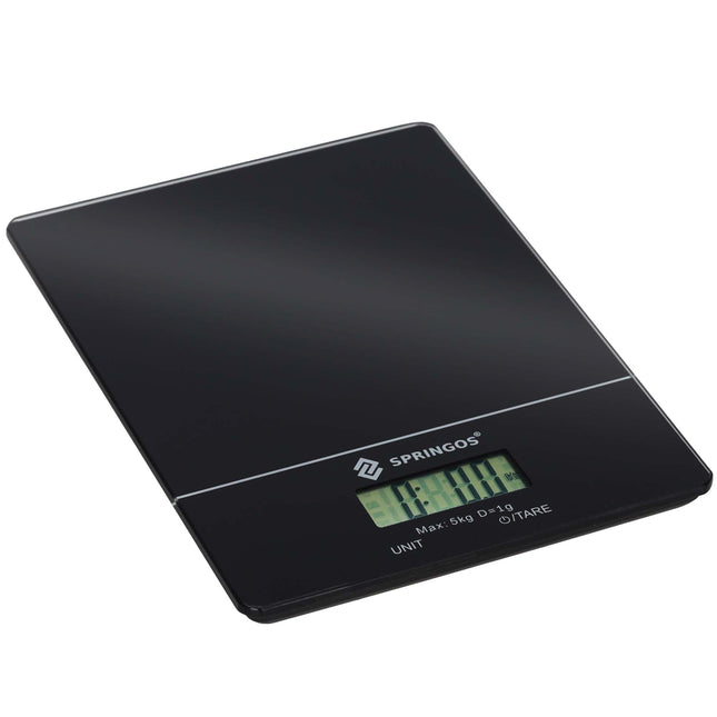 Keukenweegschaal - Weegschaal Keuken - 5 KG - Met Display - Elektronisch - Glas - Kunststof