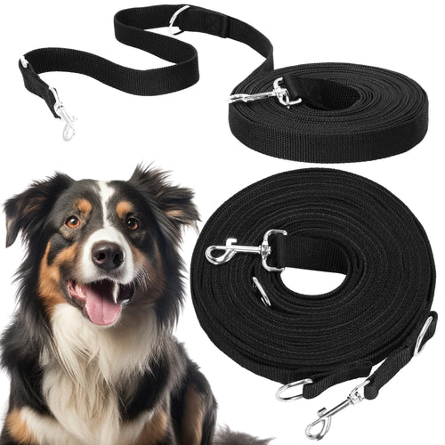Zwarte trainingslijn voor honden van 10 meter