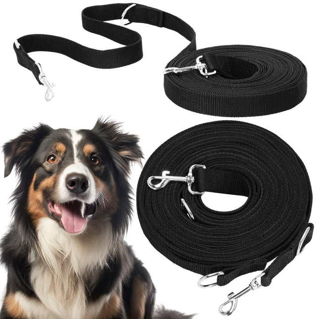 Trainingslijn -Hondenriem - Looplijn -  Hondenlijn - 10 M - Tot 15 Kg - Zwart