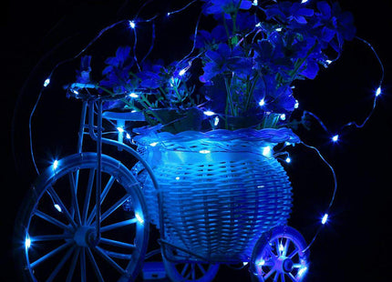 Kerstboomverlichting - 10 LED - Microdraden - 0.9 M - Blauw