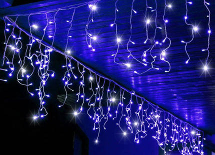 IJspegel Verlichting | 12 m + 2.5 m Snoer | 300 LED | Blauw | Koppelbaar | Flash