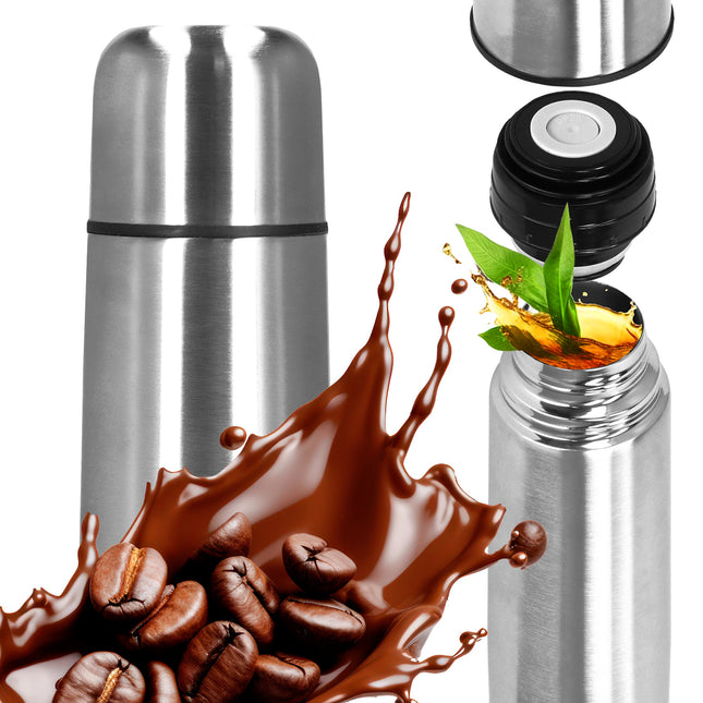 Thermosfles - Thermoskan - 750 ML - RVS - Zilver