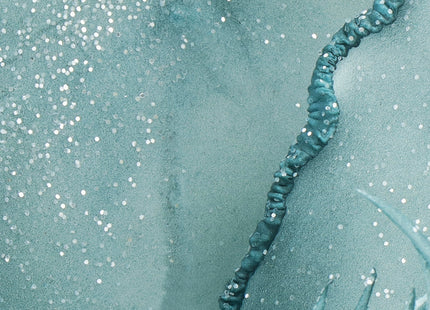 Kunstbloem - Kunstlotus - Kunststof - Turquoise- Glitters