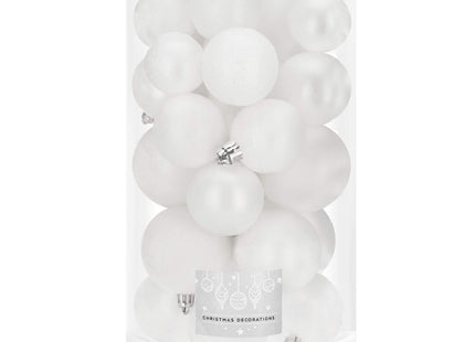 Kerstballen | 30 Stuks | 6/5/4 cm | Wit
