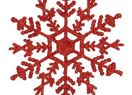 Kersthanger | Kerstversiering |Sneeuwvlok | 3 Stuks | 12 cm | Rood