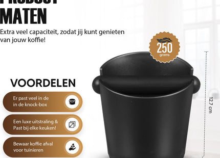 Uitklopbak Koffie | Knockbox | Antislip | 1,3 L | Zwart