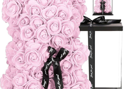 Rozen Beer | Rozenbeer | Rose Bear | Rozen Teddybeer | Liefde | Inclusief Giftbox | 27 x 17 x 16 cm | Roze