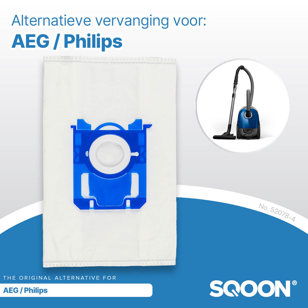 SQOON® Stofzuigerzakken geschikt voor AEG / Electrolux / Philips Standard-BAG