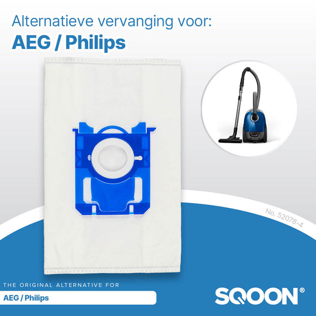 SQOON® Stofzuigerzakken geschikt voor AEG / Electrolux / Philips Standard-BAG