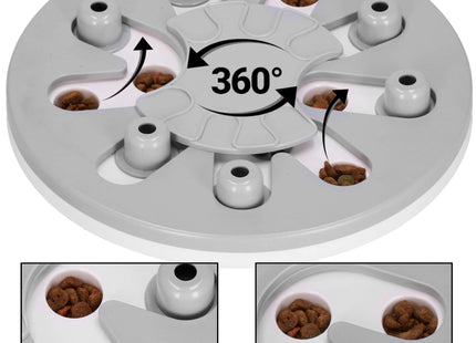 Voerbak - Hondenspeelgoed - Interactief - Educatief - Honden - Katten - Grijs/Wit