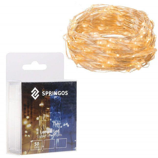 Draadverlichting Kerstverlichting | 4.9 m | Waterdicht | Op Batterij | LED-Verlichting | Warm Wit