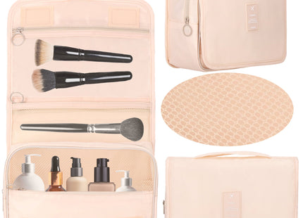 Make Up Tas - Toilettas - Cosmetica - 23x19x9,5 cm- Beige