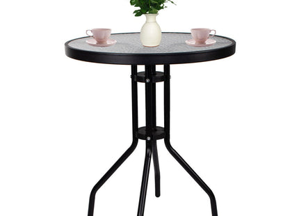 Tuinset | Balkonset | Bistroset | 3-delig | Tafel + 4 Stoelen | Zwart/Bruintinten