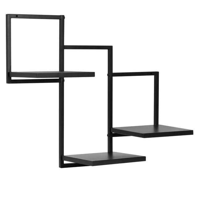 Wandplank - Boekenplank -  Ophangbaar - 3 laags - Metaal - 5 Kg - 57,5 x 21x 50 Cm