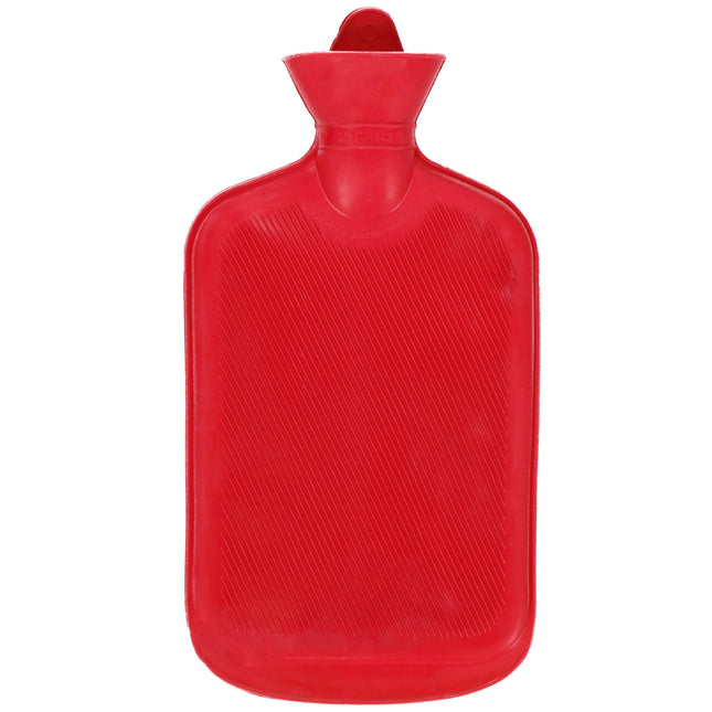 Warmwaterkruik- Rubber - 2L - Inhoud - Pijnverlichting- Ontspanning -Rood