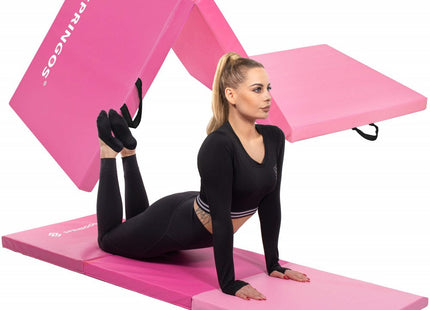 Fitnessmat | 3 Delig | 180 x 60 x 5.5 cm | Roze