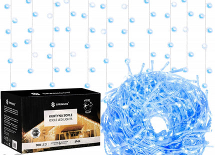 IJspegel Verlichting | 12 m + 2.5 m Snoer | 300 LED | Blauw | Koppelbaar | Flash