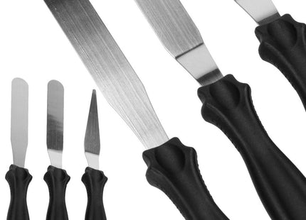 Spatel | Paletmes | 3 stuks | Zwart/Zilver