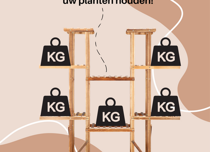 Plantenrek | Plantenrek Binnen | Plantenrek Buiten | 119 cm | Hout