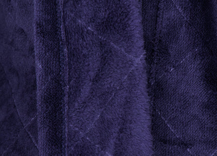 Badjas - Fleece - Marineblauw - Capuchon - Riem - Maat M/L