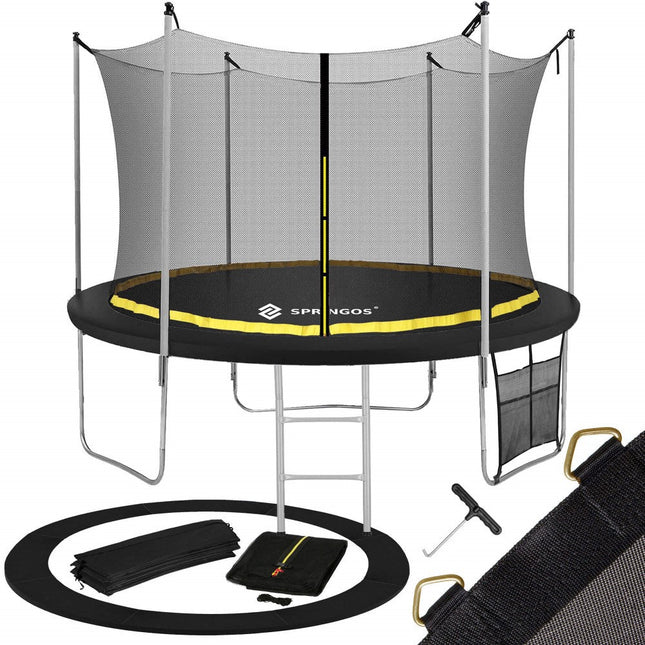 Trampoline | Trampoline met veiligheidsnet | Tuin | 365 cm | Zwart/Geel