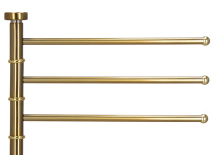 Handdoekrek - vrijstaand - Handdoekstang - Handdoekhouder - 3 Armen - Metaal- Goud - 86 cm