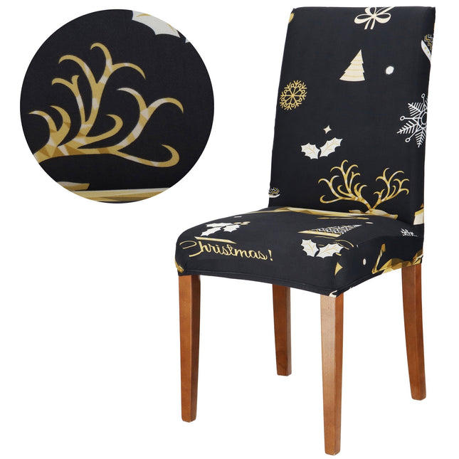 Stoelhoes - Voor Eetkamerstoelen - Met Stretch - Kerst - Zwart