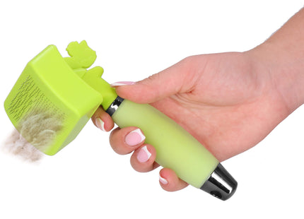 Slicker | Zelfreinigende | Hondenborstel | Kattenborstel | RVS | Groen