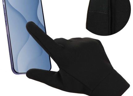 Handschoenen - Touch - Stretch - Zwart - Nylon - Unisex - Maat L