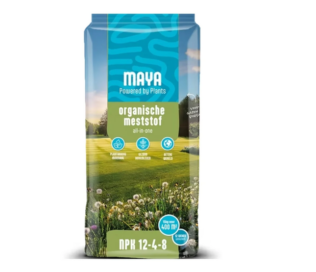 Organische Meststof - Natuurlijke Tuinmest - Voor Gazon en Border - Plantaardig - Bemesting - 15 Kg - 400 M² - 84 Dagen Voeding - All In One