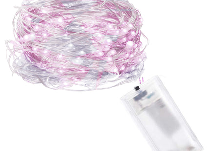 Draadverlichting Kerstboomverlichting - 20 LED - Microdraden - 1.9 M - Koud Wit/Roze