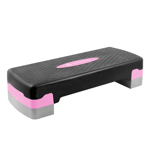 Verstelbare aerobic stepper in roze, zwart en grijs