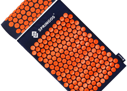 Acupressuurmat - Lichaamsstimulator - Ontspanningsmassageapparaat - Kussen - 65x41 cm - Blauw/Oranje