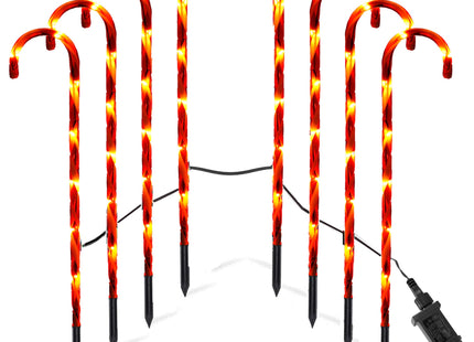 Snoepstokken | Zuurstokken |  Kerstversiering | Led | 8 Stuks