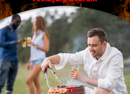 Barbecue  - BBQ - Grill - Windscherm -  Ø 37 Cm -  Rood/Zwart