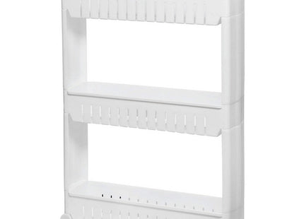 Keukentrolley | Keukentrolley Op Wieltjes | Badkamer Trolley | Opbergrek | 3 Niveaus | 70 x 54 x 12.5 cm | Wit