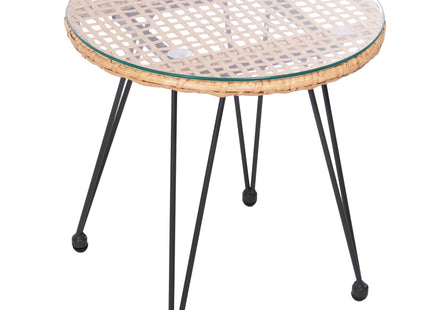Tuinset - 3 Delig - Stoelen - Tafel - Rotan - Beige