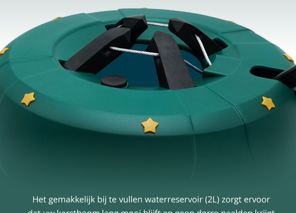 Kerstboomstandaard - Uniek Design - Extra Stevig - 5 Jaar Garantie - Groen - Tot 200 CM - Ø 32 CM