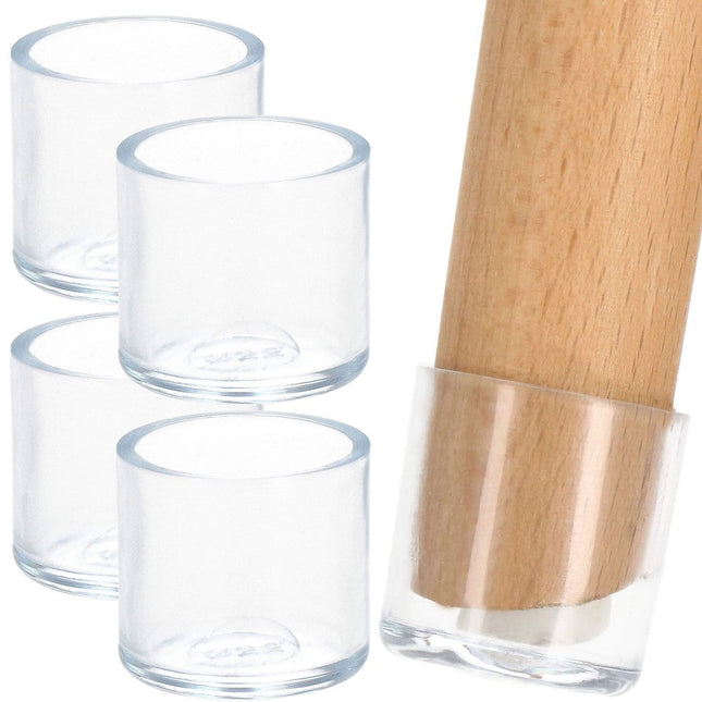 Stoelpoot Beschermers | Stoelpootdoppen | Vloerbescherming | 4 Stuks | 22 mm | Transparant