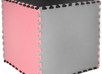 Speelmat | Speelmat Foam | Puzzelmat | 9 Puzzelstukken | Roze/Zwart/Grijs
