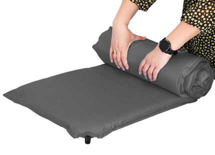 Slaapmat - Zelfopblazend - 180 cm - Inclusief Hoes - Grijs