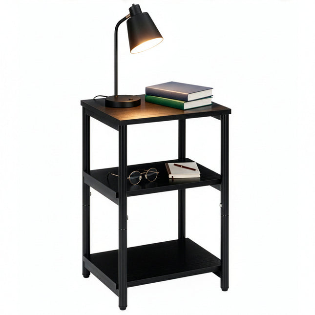 Nachtkastje - Bijzettafel - Slaapkamer - 35x31x59 cm - Zwart - 30 Kg