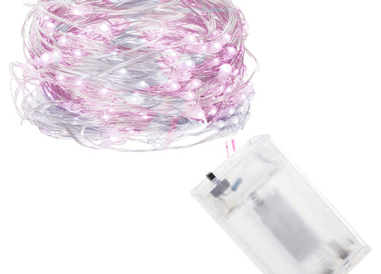 Draadverlichting Kerstboomverlichting - 100 LED - Microdraden - 9.9 M - Koel Wit/ Roze